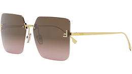 Fendi First Shiny Endura Gold Square Sunglasses