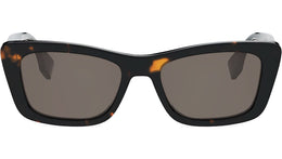 Lettering Havana Geometric Sunglasses