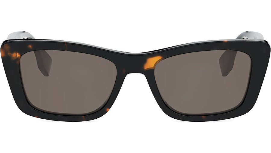 Lettering Havana Geometric Sunglasses