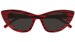 SL 213 LILY 008 shiny solid red + black zebra pattern