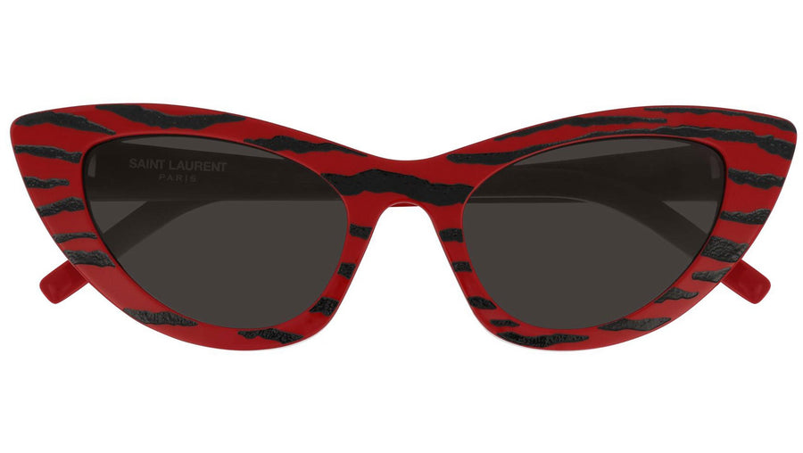 SL 213 LILY 008 shiny solid red + black zebra pattern