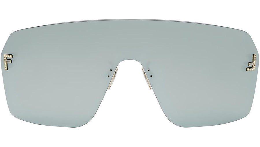 Fendi First Crystal Yellow Rectangular Sunglasses