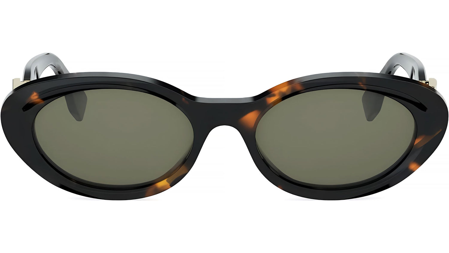FF Diamonds Shiny Havana Oval Sunglasses
