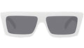 Monochroms White Rectangular Sunglasses