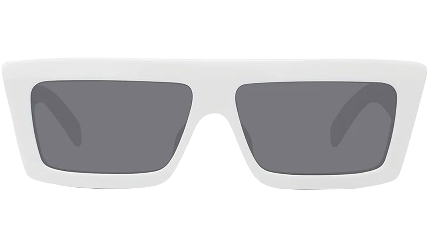 Monochroms White Rectangular Sunglasses