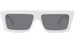 Monochroms White Rectangular Sunglasses