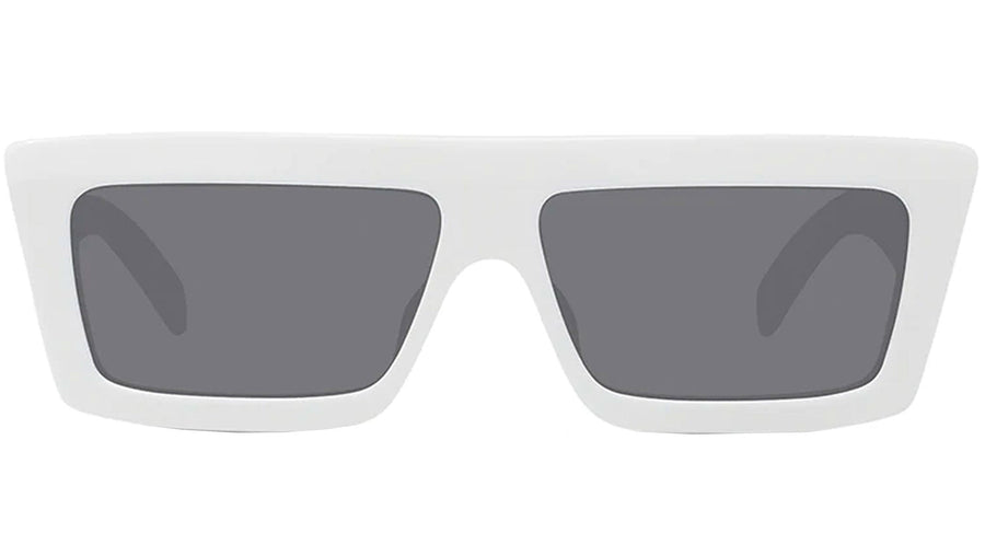 Monochroms White Rectangular Sunglasses
