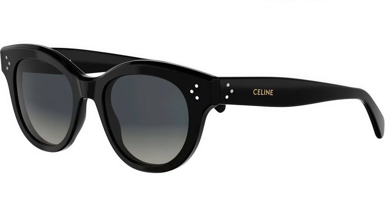 CELINE 3 Dots Black Round Sunglasses