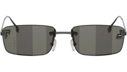 Fendi First Crystal Ruthenium Square Sunglasses