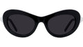 Pearl Black Oval Sunglasses