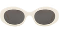 Triomphe White Oval Sunglasses