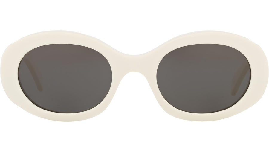 Triomphe White Oval Sunglasses