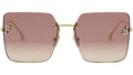 Fendi First Gold Square Sunglasses