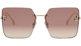 Fendi First Gold Square Sunglasses