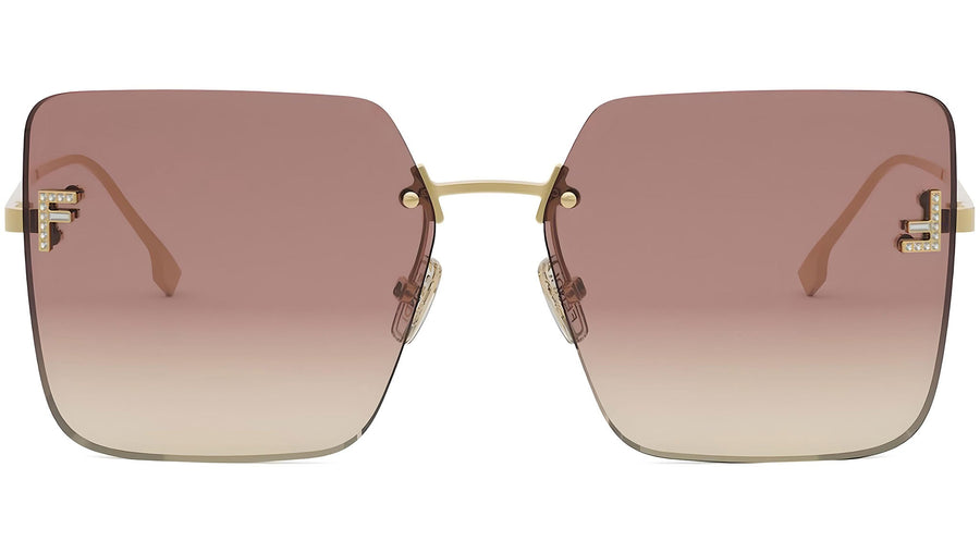 Fendi First Gold Square Sunglasses