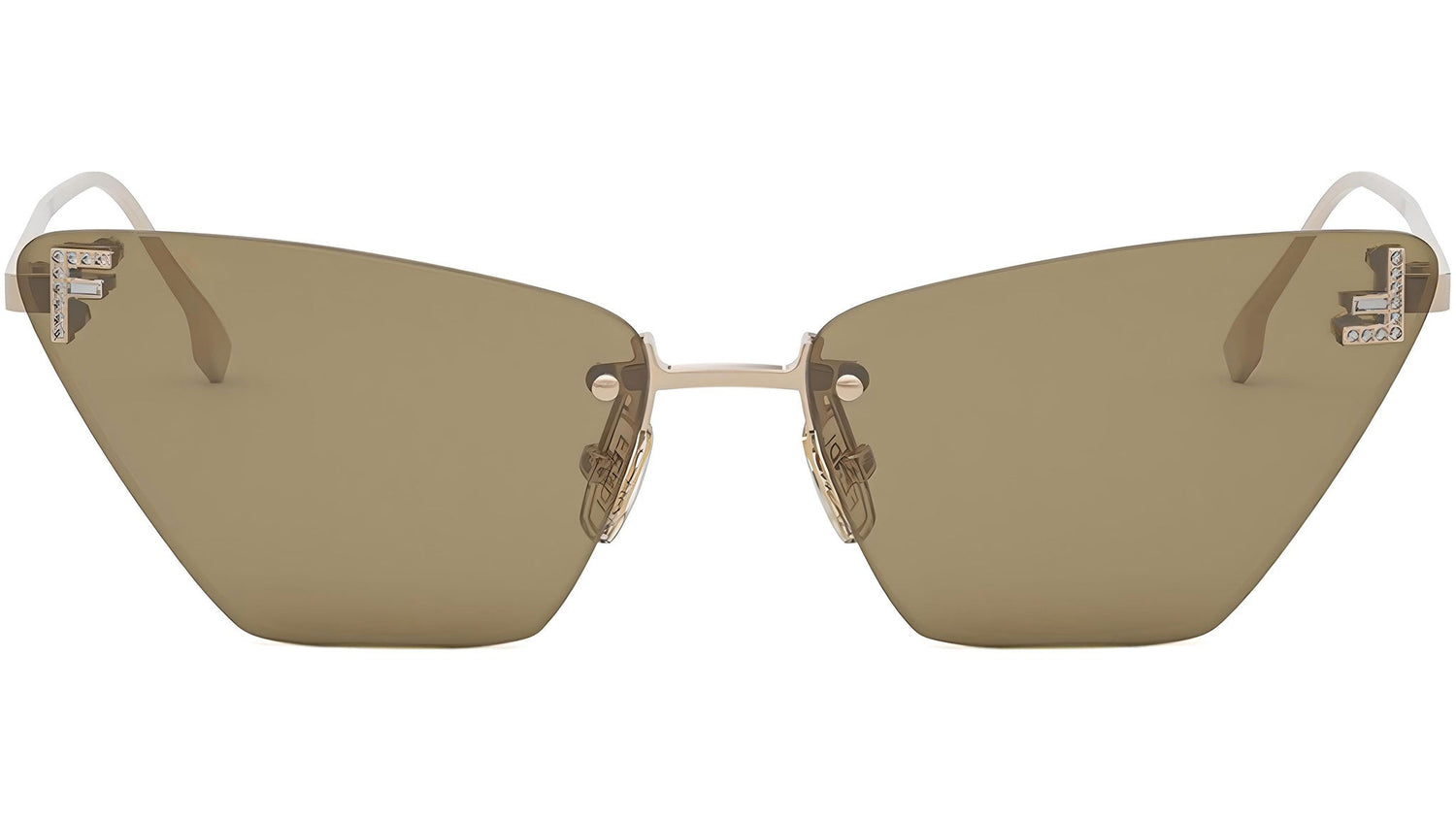 Fendi First Crystal Rose Gold Cat Eye Sunglasses