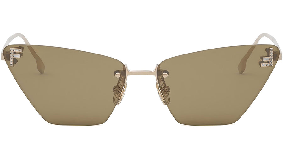Fendi First Crystal Rose Gold Cat Eye Sunglasses
