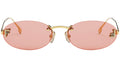Fendi First Crystal Gold Oval Sunglasses
