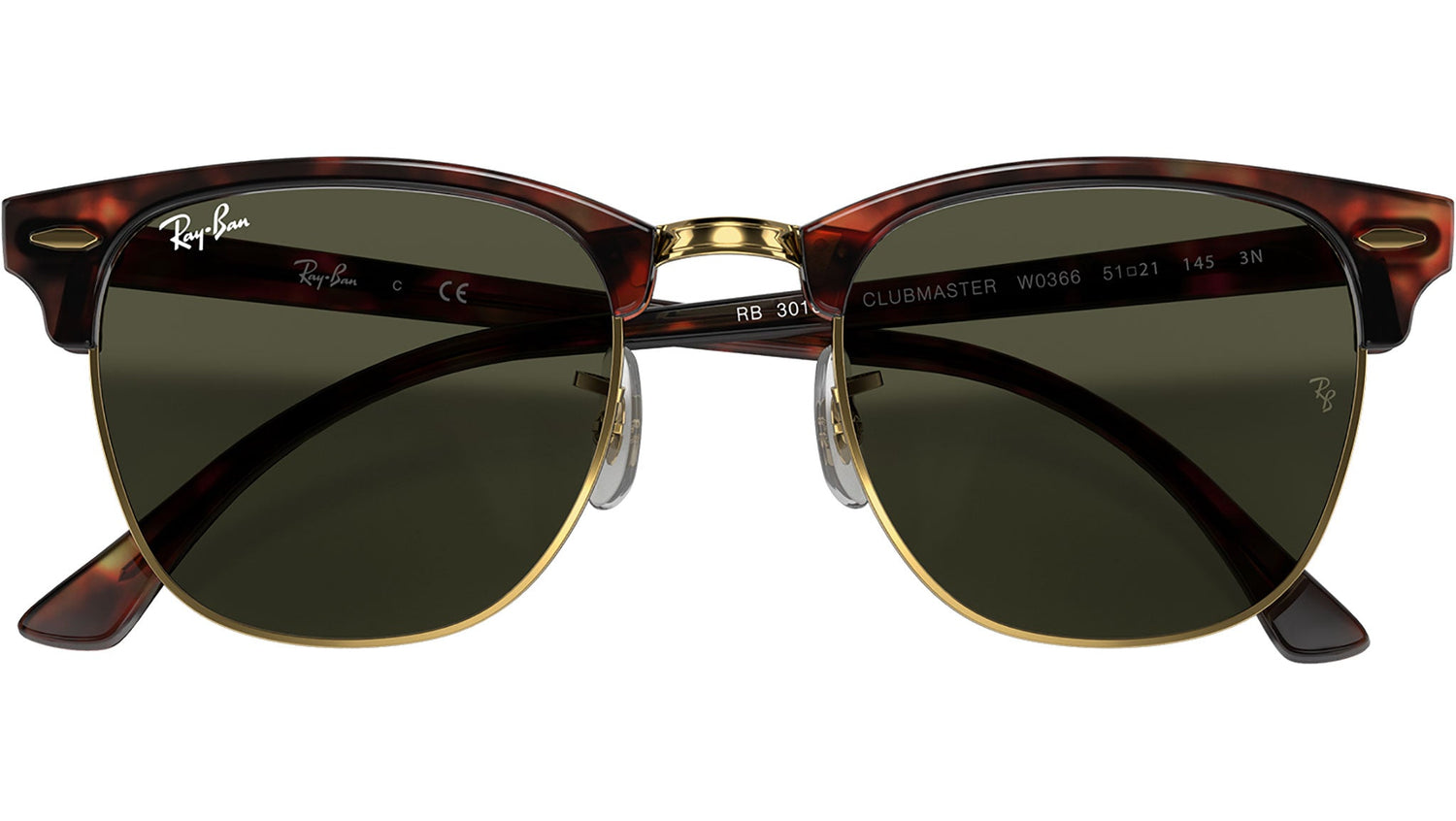 Clubmaster RB3016F W0366 mock tortoise on arista