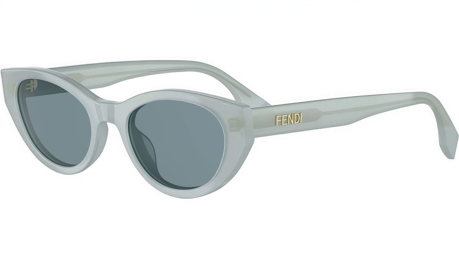 Lettering Sage Green Oval Sunglasses