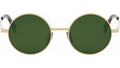 Metal Gold Round Sunglasses