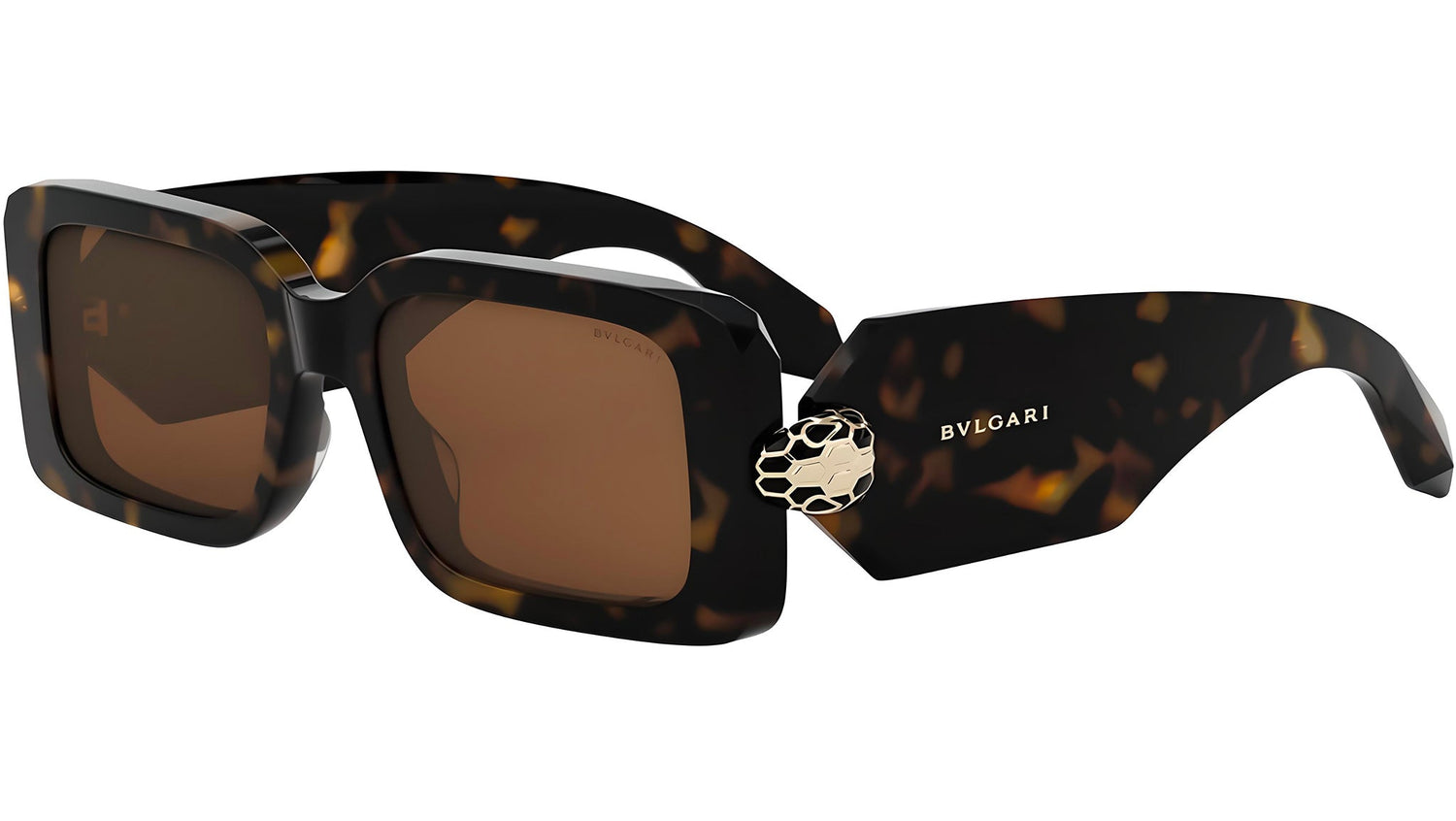 Serpenti Forever Havana Rectangular Sunglasses