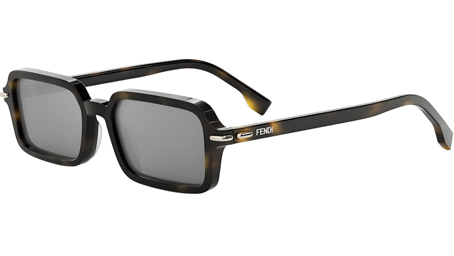 Fendi Selleria Havana Rectangular Sunglasses