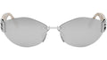 Baguette Silver Geometric Sunglasses