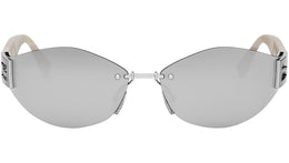 Baguette Silver Geometric Sunglasses