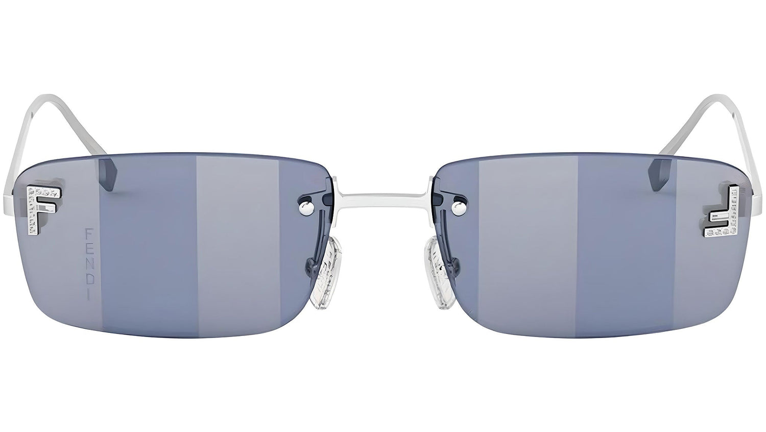 Fendi First Crystal Silver Square Sunglasses