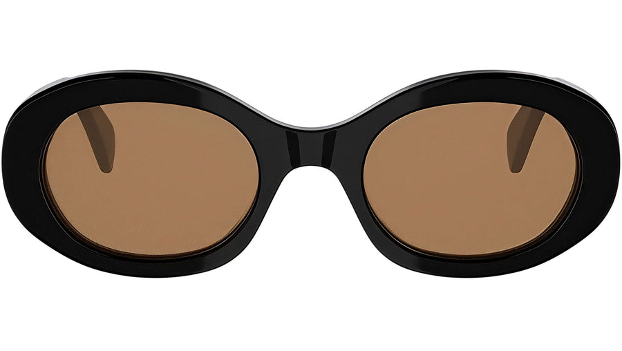Triomphe Black Oval Sunglasses