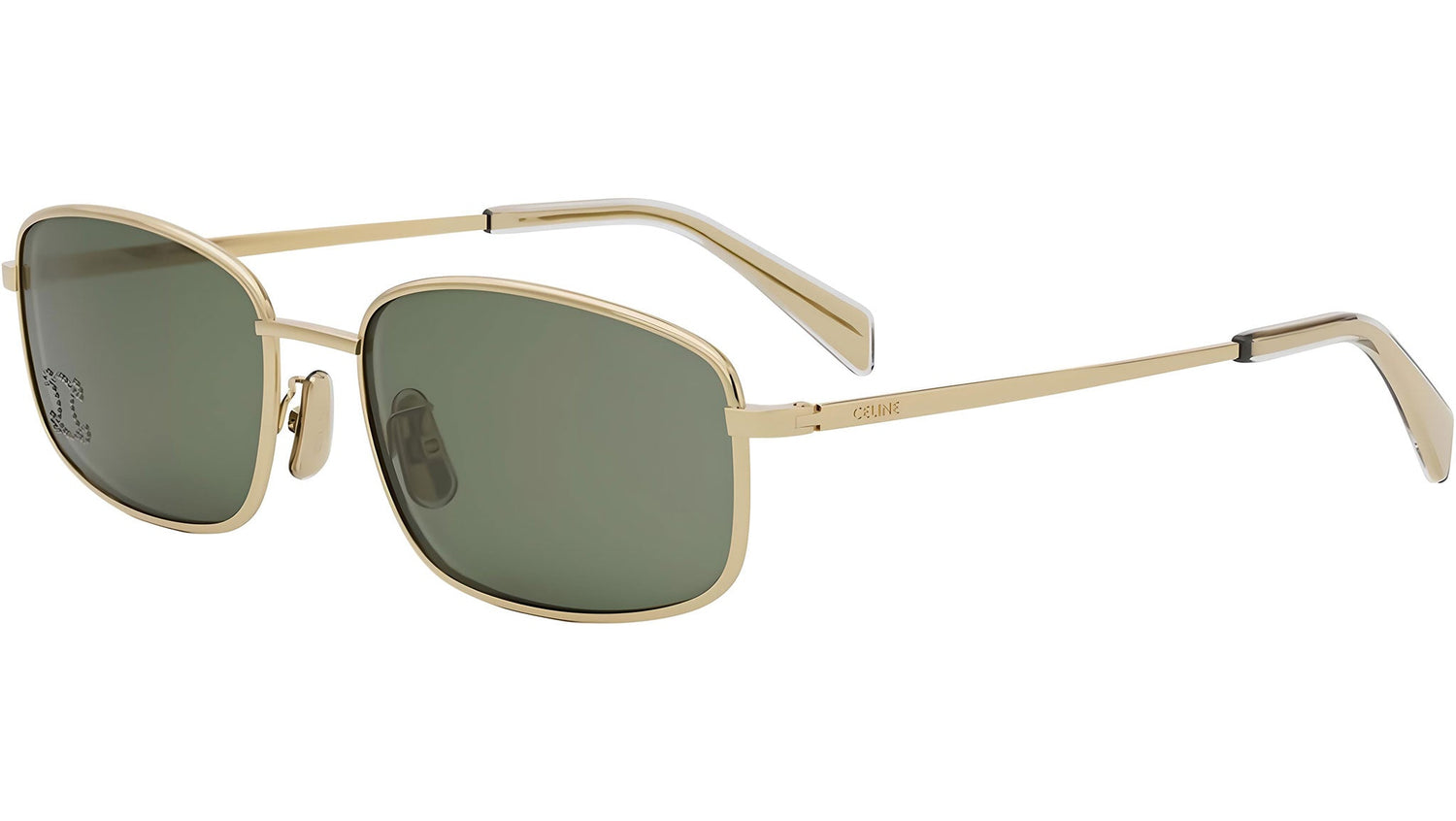 Triomphe Rhinestone Gold Rectangular Sunglasses