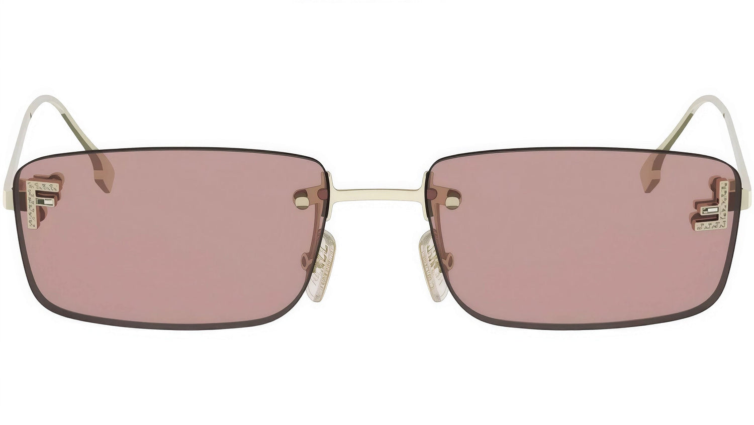 Fendi First Crystal Gold Square Sunglasses