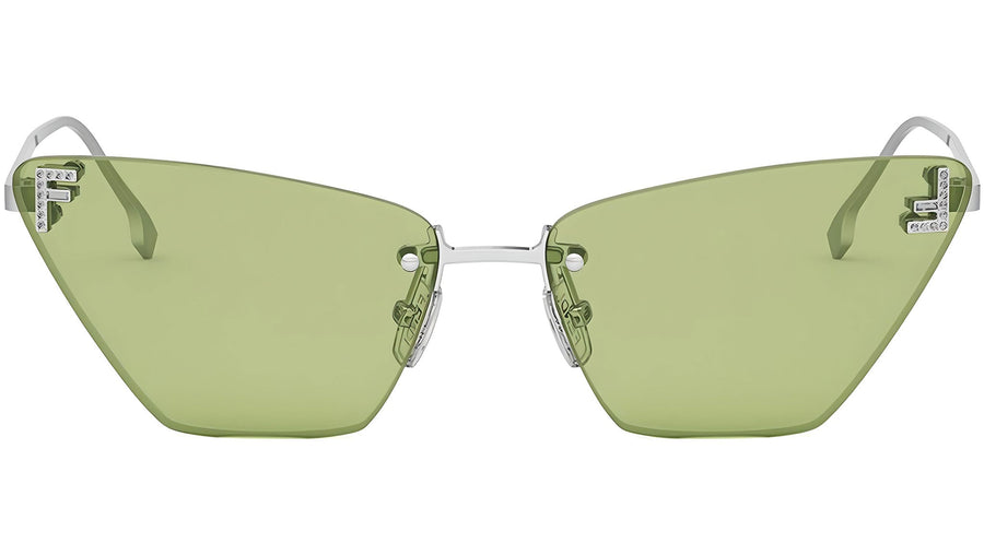 Fendi First Crystal Silver Cat Eye Sunglasses