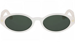 DiorPacific R1I White Oval Sunglasses