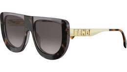 Fendigraphy Grey Havana Geometric Sunglasses