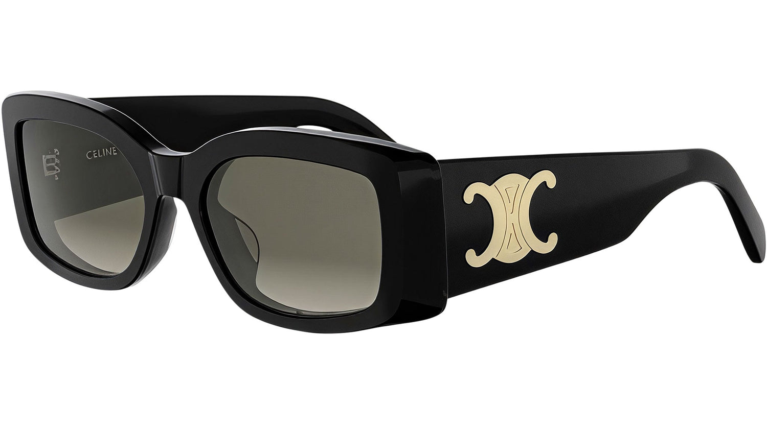 Triomphe Black Rectangular Sunglasses