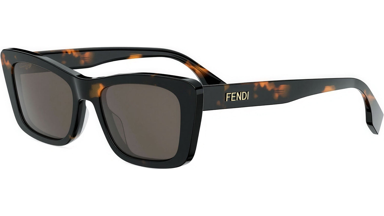 Lettering Havana Geometric Sunglasses
