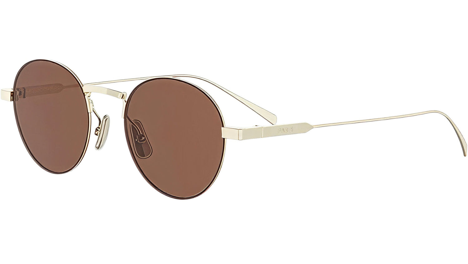 Metal Shiny Gold Round Sunglasses