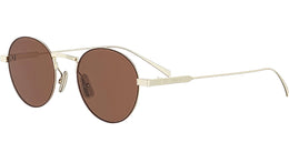 Metal Shiny Gold Round Sunglasses