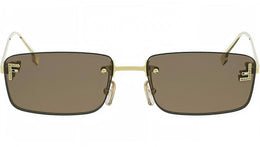 Fendi First Crystal Gold Square Sunglasses