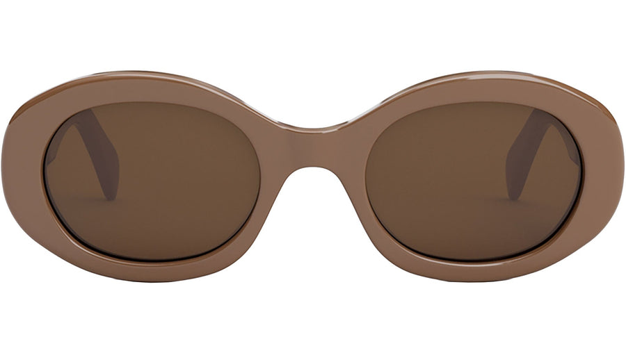 Triomphe Brown Oval Sunglasses