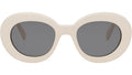 Triomphe White Round Sunglasses