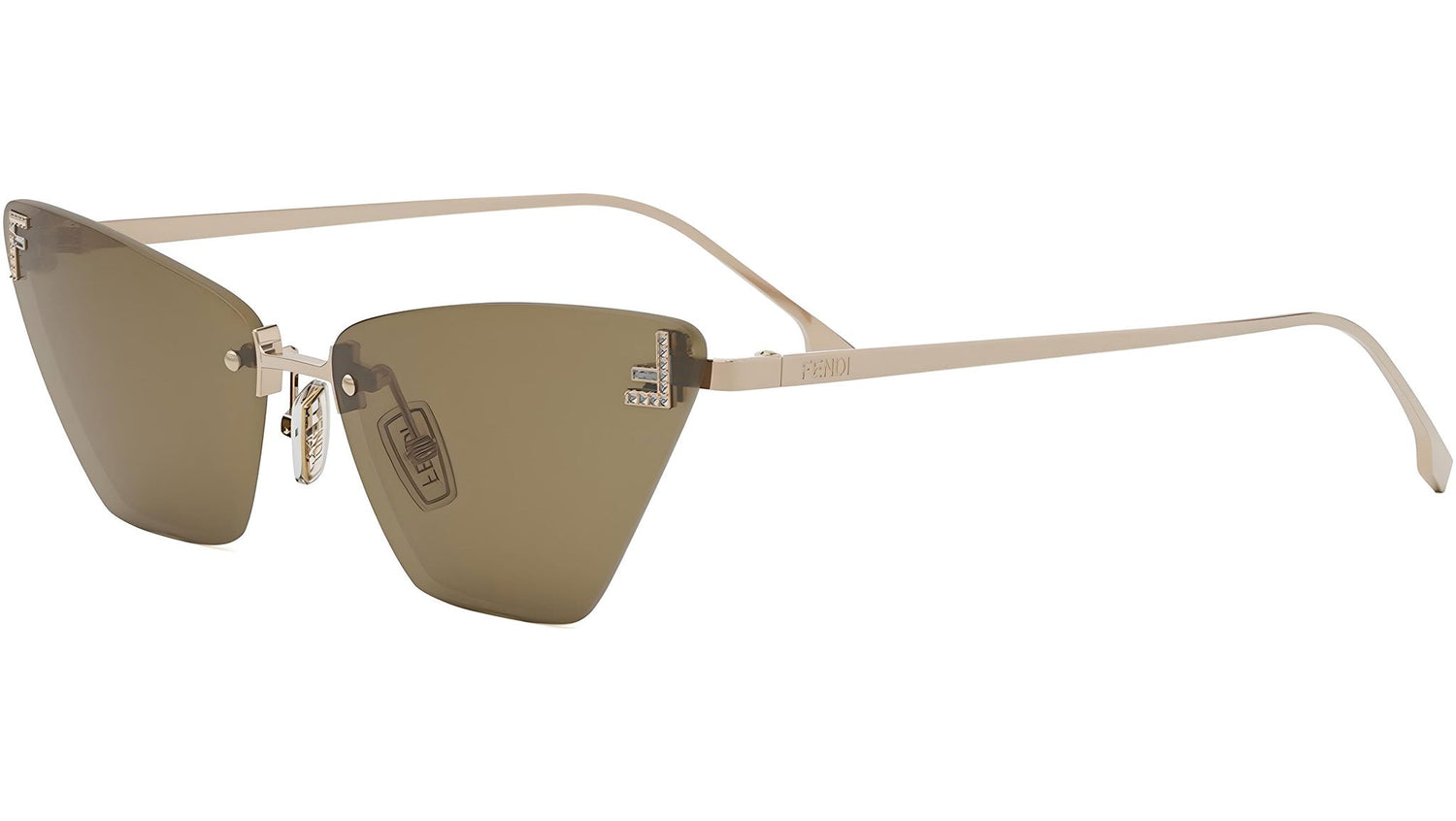 Fendi First Crystal Rose Gold Cat Eye Sunglasses