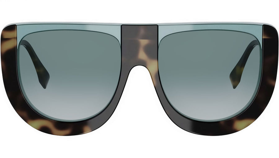Fendigraphy Green Havana Geometric Sunglasses