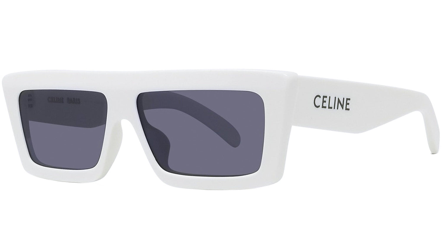 Monochroms White Rectangular Sunglasses