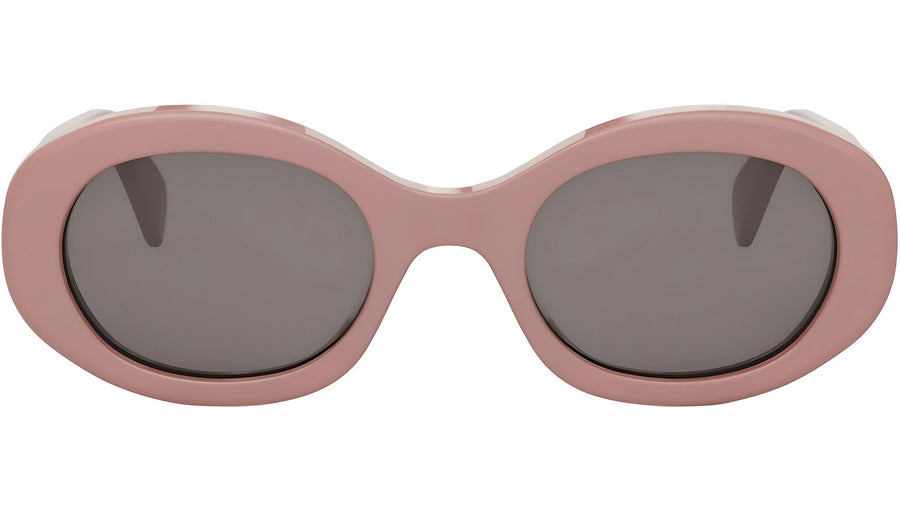 Triomphe Solid Rose Oval Sunglasses