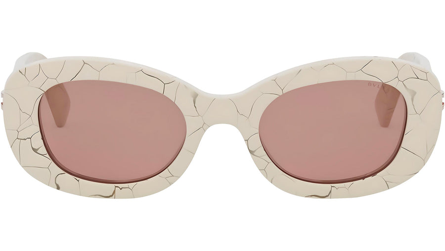 B.zero1 White Oval Sunglasses