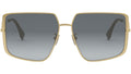 FF Diamonds Shiny Gold Geometric Sunglasses