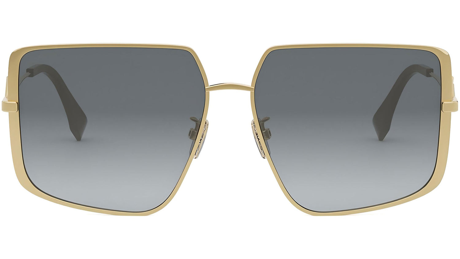 FF Diamonds Shiny Gold Geometric Sunglasses
